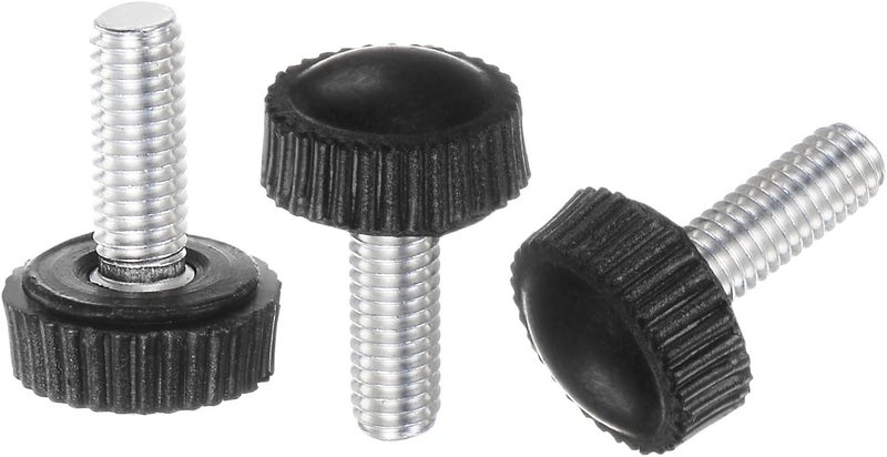 uxcell 20pcs M5 x 14mm Metric Male Thread Knurled Knobs, Thumb Screw Clamping Knobs Grip Plastic Handle Hand Knobs with Threaded Stud, Black - Image 1